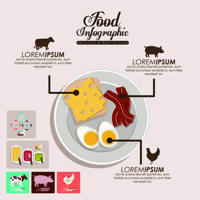 牛猪鸡高蛋白食物搭配各种营养成份比例设计