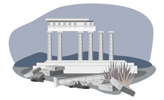 矢量罗马柱建筑模型矢量素材下载