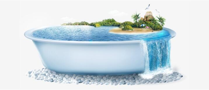  创意海景  沙滩  海边  大海  浴缸  鹅卵石  瀑布  鹅卵石   瀑布   