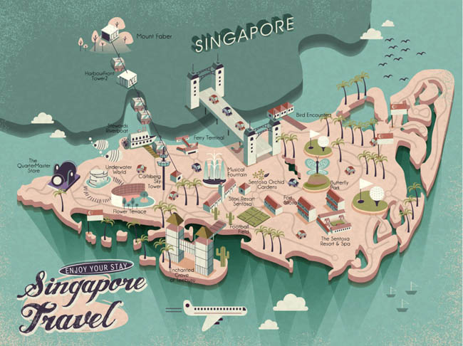 立体模型、旅游地图、旅行攻略设计、矢量素材 立体模型、旅游地图、旅行攻略设计、矢量素材