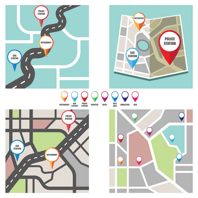定位图标、位置图标、城市街区地图、图标设计 定位图标、位置图标、城市街区地图、图标设计