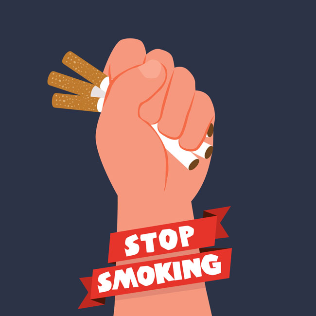 扁平化手拿烟的动作反烟草日海报设计 扁平化手拿烟的动作反烟草日海报设计