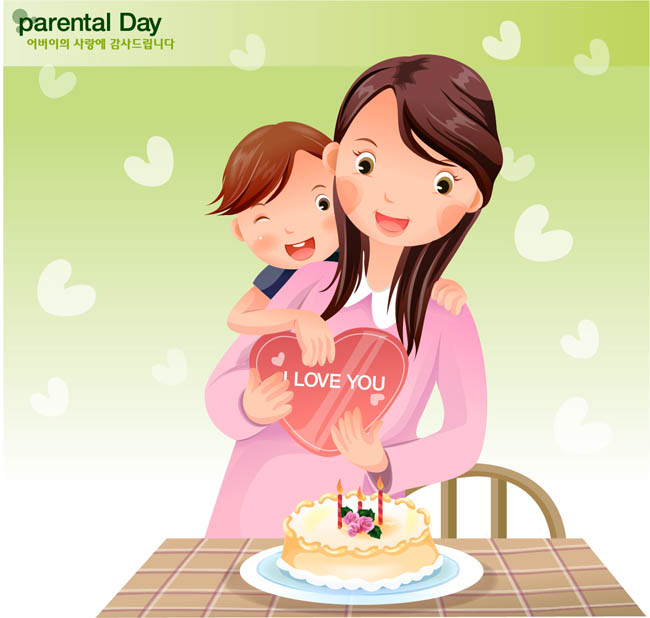 妈妈给儿子过生揭开生日蛋糕的表情设计 妈妈给儿子过生揭开生日蛋糕的表情设计