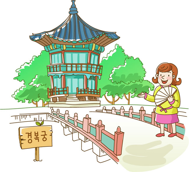 出去旅游在古建筑旁的桥上拍照漫画人物 出去旅游在古建筑旁的桥上拍照漫画人物