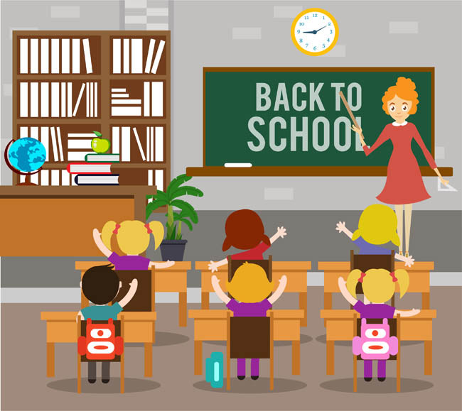 正在上课的卡通动漫学校学堂场景设计 正在上课的卡通动漫学校学堂场景设计