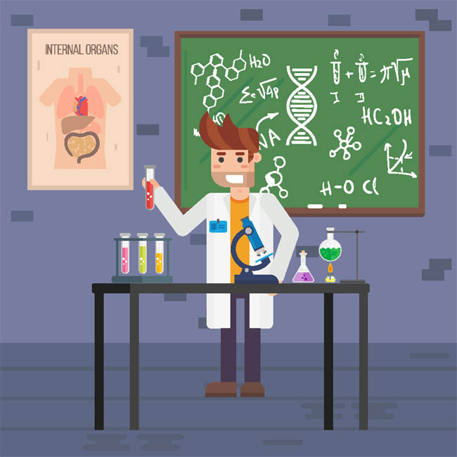 生物科学家正在做研究的场景设计矢量素材 生物科学家正在做研究的场景设计矢量素材