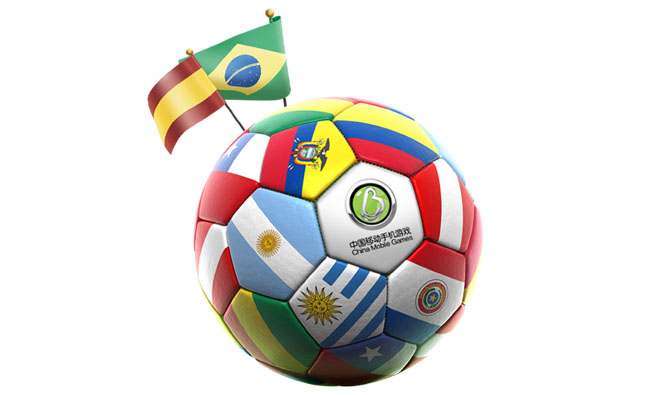 足球上印有各国国旗的创意图片素材下载