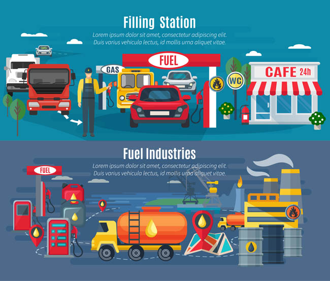 加油站对易燃易爆物体的警告及广告设计素材