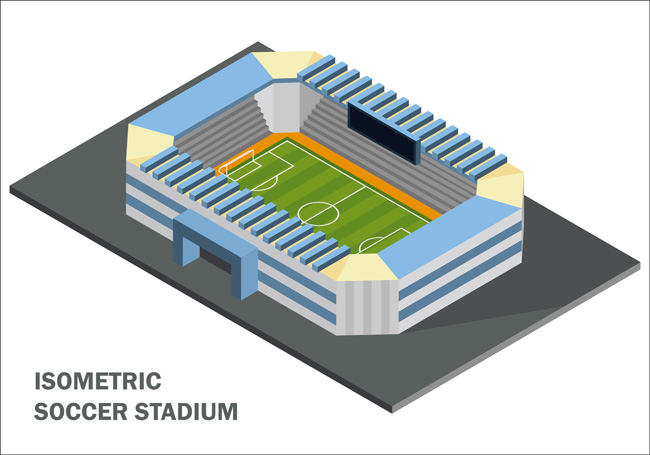 3d模型足球场地效果图设计矢量素材