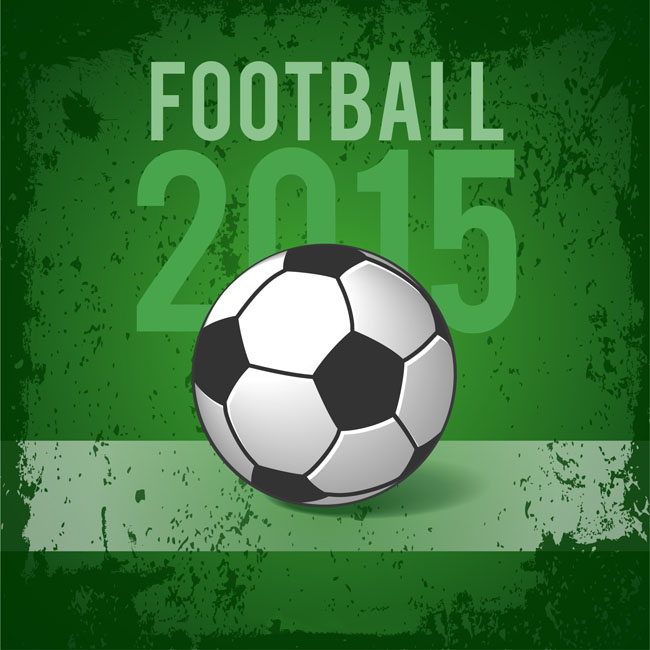 绿色背景足球海报创意设计模板素材