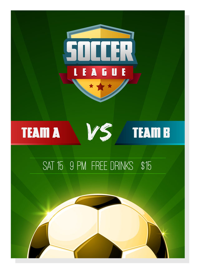 足球运动赛事比分对比创意海报背景设计