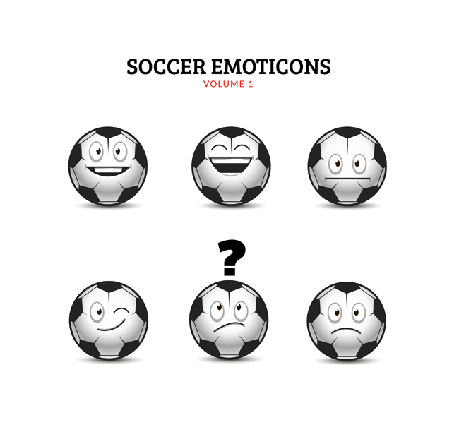 足球造型卡通动漫表情包设计矢量素材