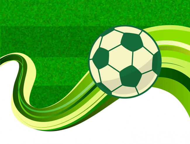足球海报绿色背景矢量素材下载