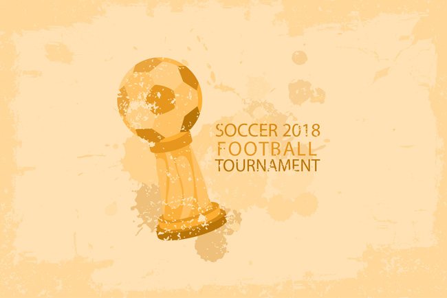 黄色调水粉彩色2018年世界杯主题海报设计