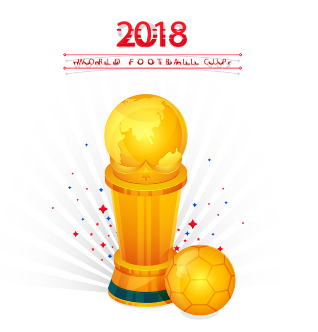 创意2018世界杯足球奖杯背景设计