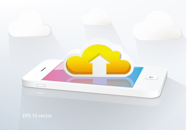 云数据手机云盘界面创意海报设计素材下载