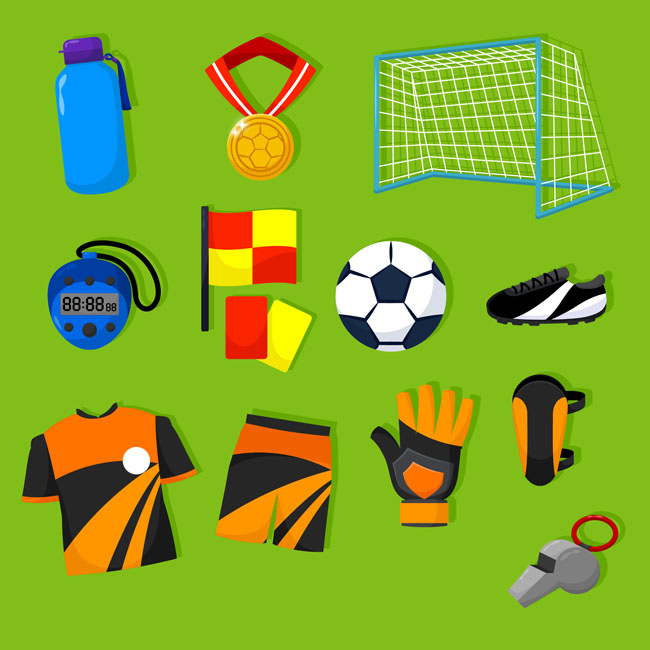 足球类球门足球运动的图标设计矢量素材