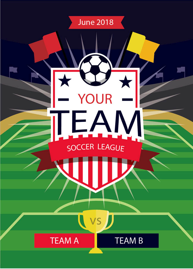 2018年世界杯比赛创意海报背景设计