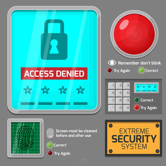 指纹互联网安全保护系统界面按钮设计