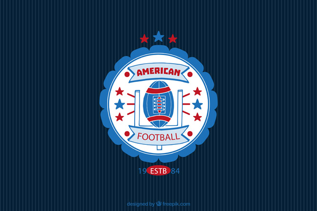 圆圈背景设计橄榄球主题logo设计