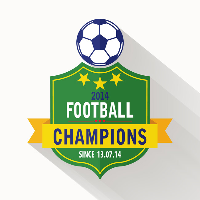 足球俱乐部标志logo扁平化风格设计素材