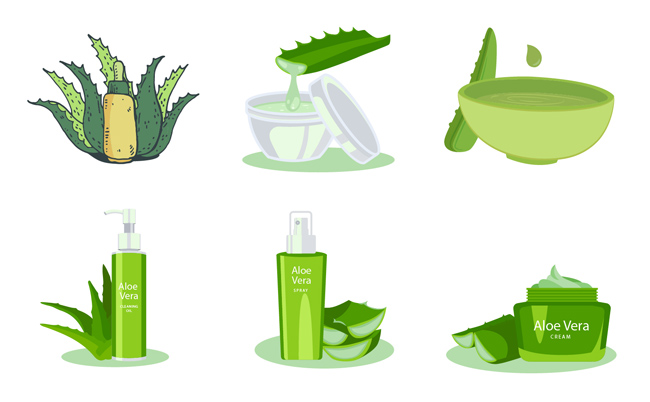 绿色环保的芦荟植物提取物产品设计素材