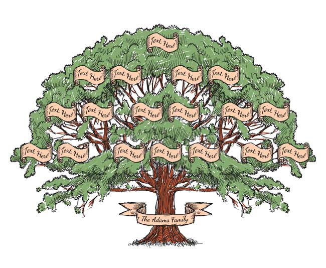 创意手绘金钱大树组合的背景设计素材