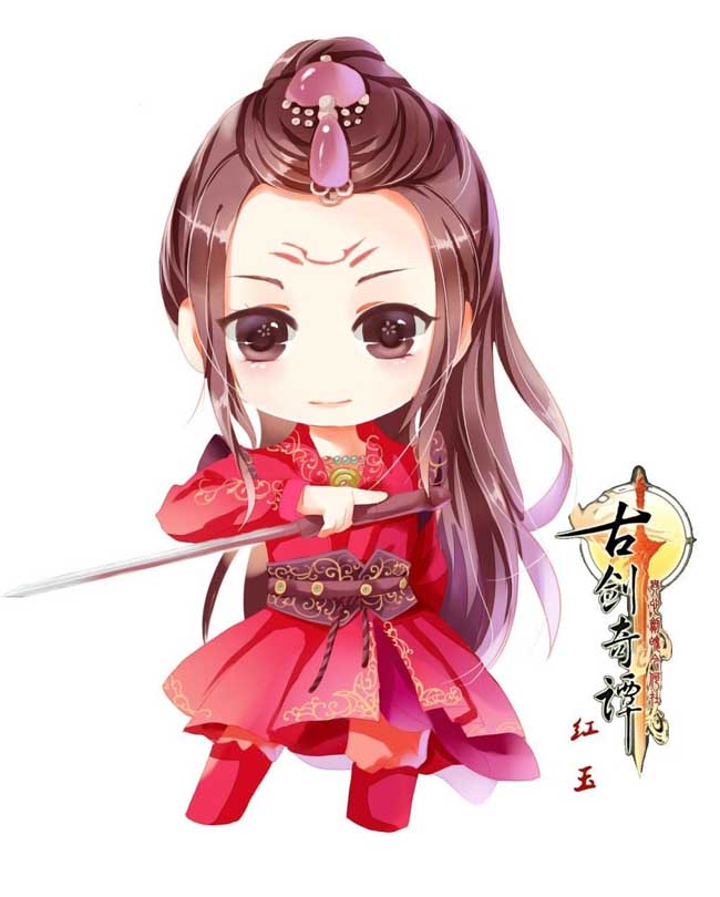 拿着宝剑的动漫古装人物头像图片素材