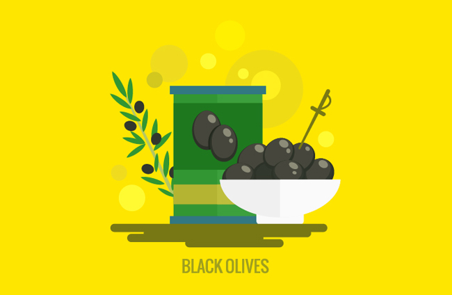 扁平化橄榄食物食品制作原料背景设计