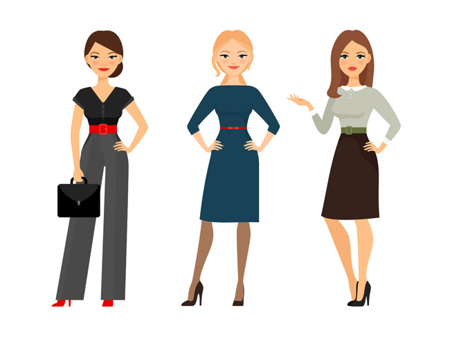3个商务职业成熟女性形象设计素材