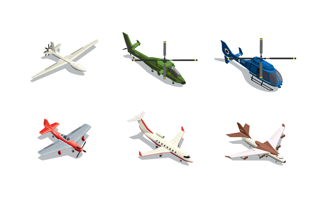 6款航空运输飞机造型设计矢量素材