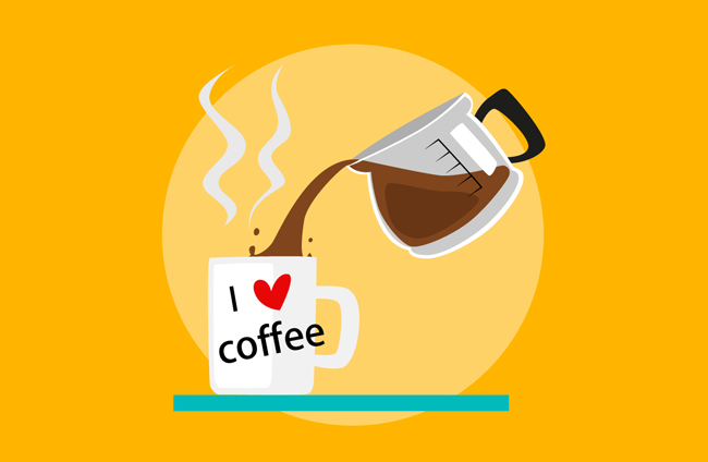 咖啡扁平化杯子海报背景设计素材