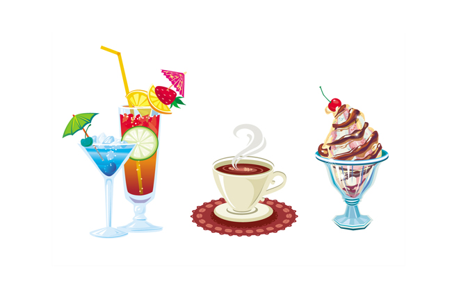 冰淇淋冷饮杯子造型图标设计矢量素材