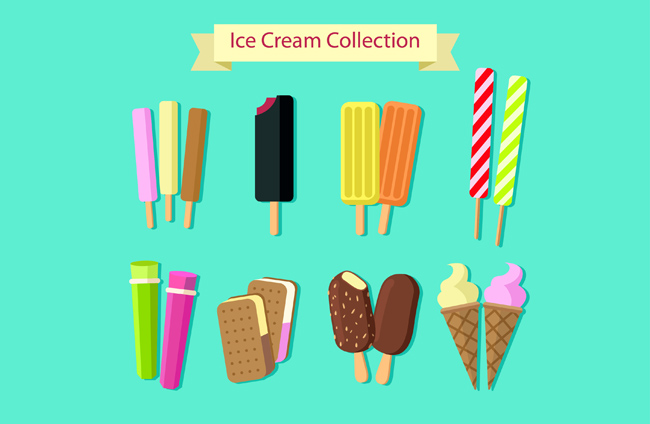 彩色创意造型雪糕冰淇淋造型设计素材