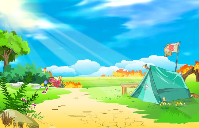 flash动画制作背景野外的帐篷露营场景