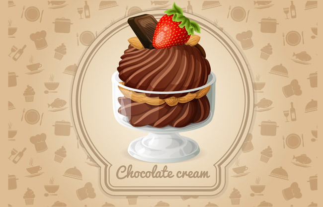 巧克力蛋糕美食海报背景设计矢量素材