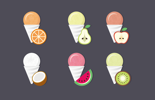 水果冰淇淋造型设计矢量素材