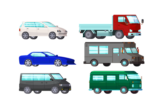 不同用途的运输车辆造型设计素材