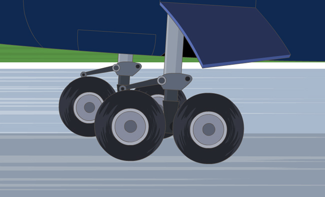 飞机降落时滑行的动态效果二维动画素材