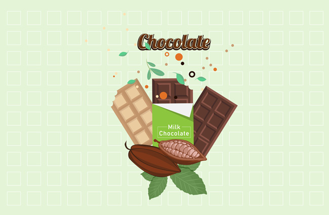 坚果巧克力美食海报背景设计矢量素材