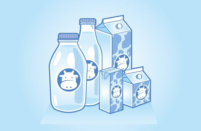 手绘卡通动漫牛奶包装设计矢量素材