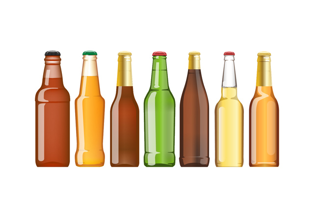多种款式的啤酒瓶造型设计矢量素材