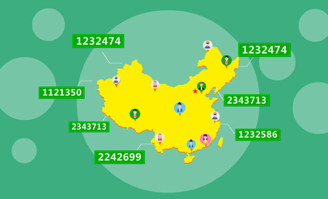 中国地图上各地区的数据变化mg动画短片素材