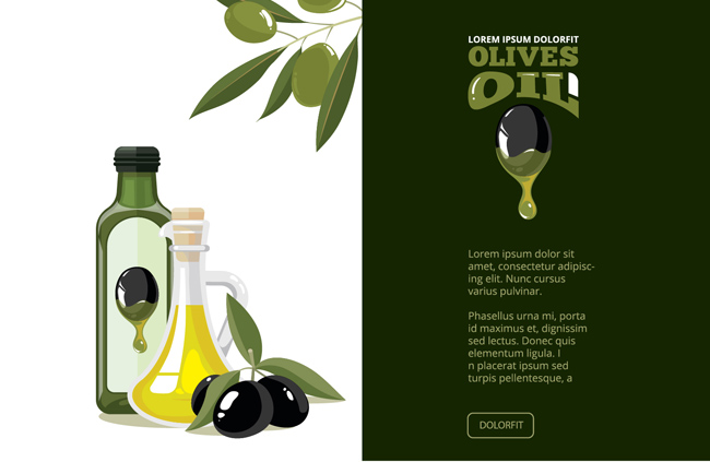 手绘橄榄油背景设计矢量素材下载
