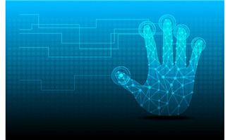 指纹科技背景AI素材设计
