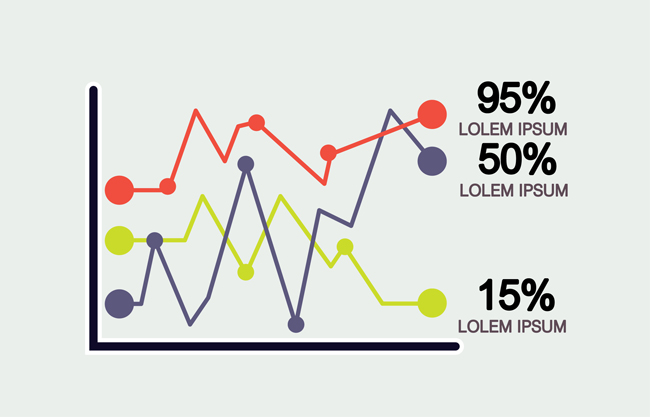 曲线图数据素材矢量图