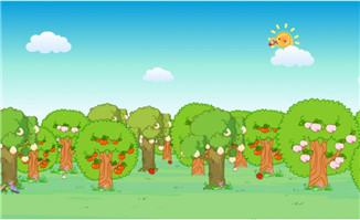 一片果园二维动画场景设计素材