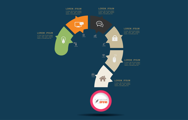 商务信息问号图表图片矢量图
