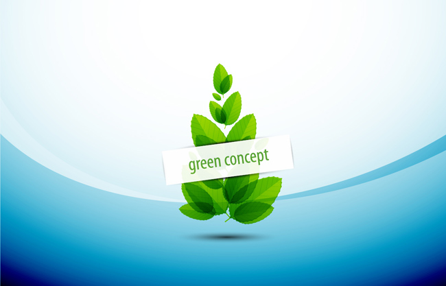 环保绿色叶子元素海报封面素材下载