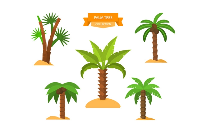 绿色棕榈树椰子树设计AI素材